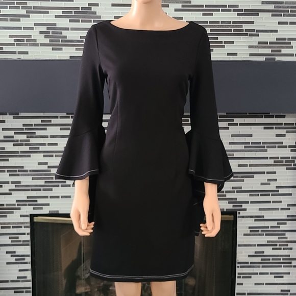 Alice + Olivia Dresses & Skirts - Alice & Olivia Ruffled Sleeve Black Dress 8